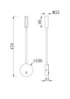 Настенный светильник (бра) Technical C035WL-L3B3K