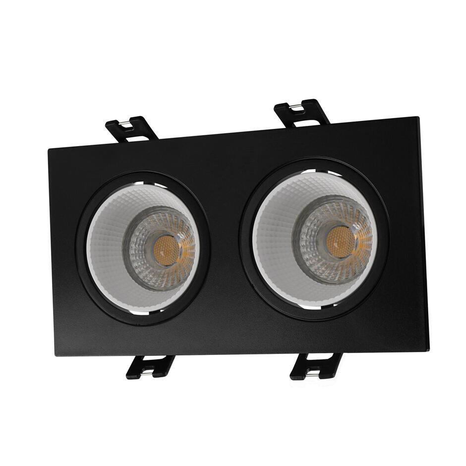 DK3072-BK+WH Встраиваемый светильник, IP 20, 10 Вт, GU5.3, LED, черный/белый, пластик